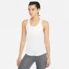 Nike Women’s DRI-FIT One Luxe Twist Standard Fit Tank (100 - White/Reflective Silver) -Nike Store 0 640