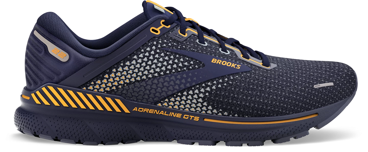 BROOKS Men’s Adrenaline GTS 22 (438 - Peacoat/Grey/Sunflower) 3 BROOKS Men’s Adrenaline GTS 22 (438 - Peacoat/Grey/Sunflower)