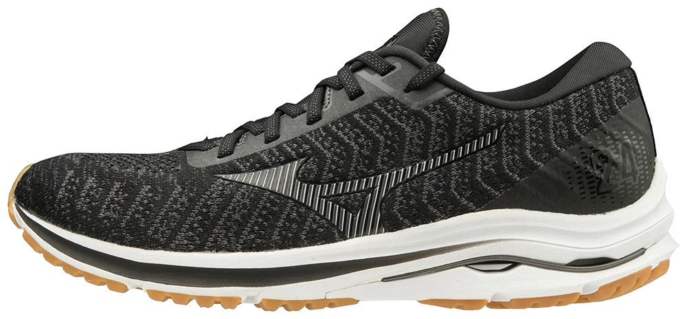 Mizuno Men’s Wave Rider 24 Waveknit (9098 - Black/Dark Shadow) 3 Mizuno Men’s Wave Rider 24 Waveknit (9098 - Black/Dark Shadow)