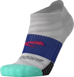 BROOKS Ghost Lite No Show Sock 2-Pack (612 - Pink/Salt & Light Grey/Salt) -Nike Store 280496 612 D3 Ghost Lite No Show 2 Pack