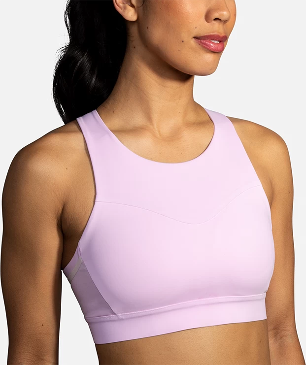 BROOKS Women's Drive 3 Pocket Run Bra (560 - Orchid Haze/Rosewater) 4 BROOKS Women's Drive 3 Pocket Run Bra (560 - Orchid Haze/Rosewater) - Image 2