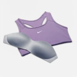 Nike Women’s Swoosh Medium-Support Padded Bra (574 - Amethyst Smoke/White) -Nike Store 58105856 D568 4F36 A8DA E516021E1CFA