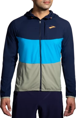 BROOKS Men's Canopy Jacket (465 - Navy/Spring Break/Pebble)