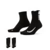Nike Unisex Multiplier Running Ankle Socks (2 Pair) (010 - Black/White)