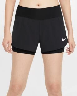 Nike Women's Eclipse 2-in-1 Shorts (010 - Black/Black/Reflective Silver)