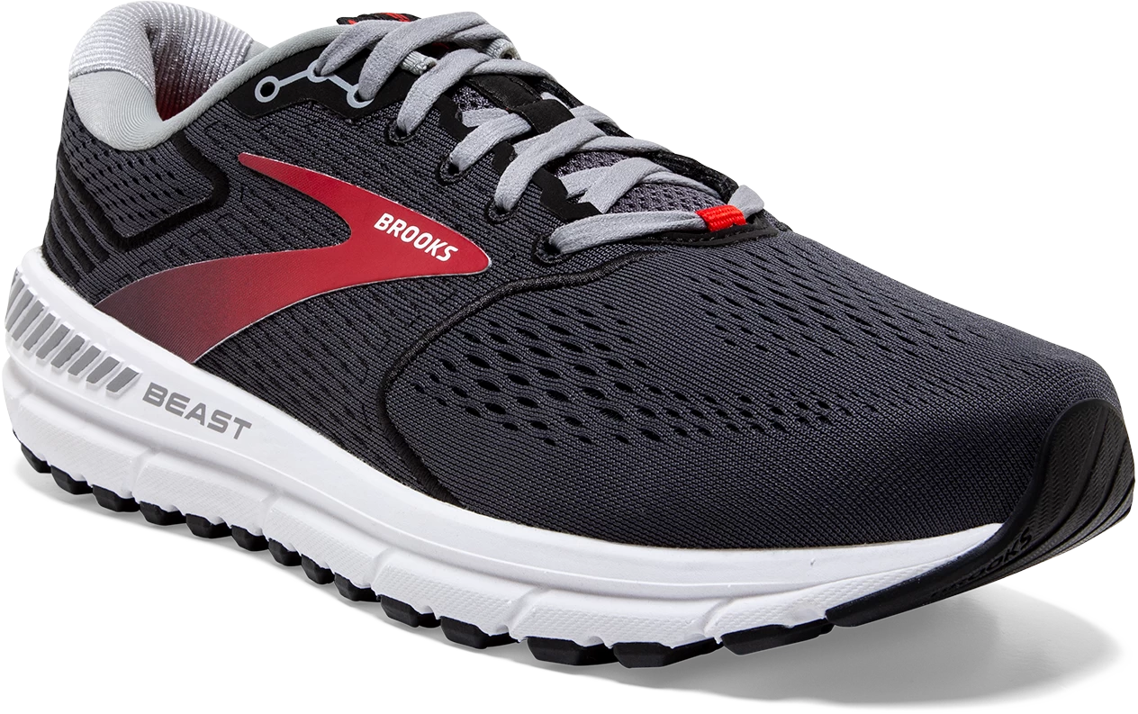 BROOKS Men's Beast '20 WIDE 2E (019 - Blackened Pearl/Black/Red) 5 BROOKS Men's Beast '20 WIDE 2E (019 - Blackened Pearl/Black/Red) - Image 3