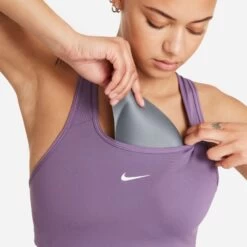 Nike Women’s Swoosh Medium-Support Padded Bra (574 - Amethyst Smoke/White) -Nike Store C7468880 FBAB 4E1D B480 F9AB88F774A0