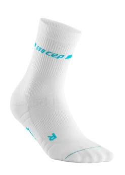 CEP Neon Mid Cut Compression Socks (White/Neon Blue)