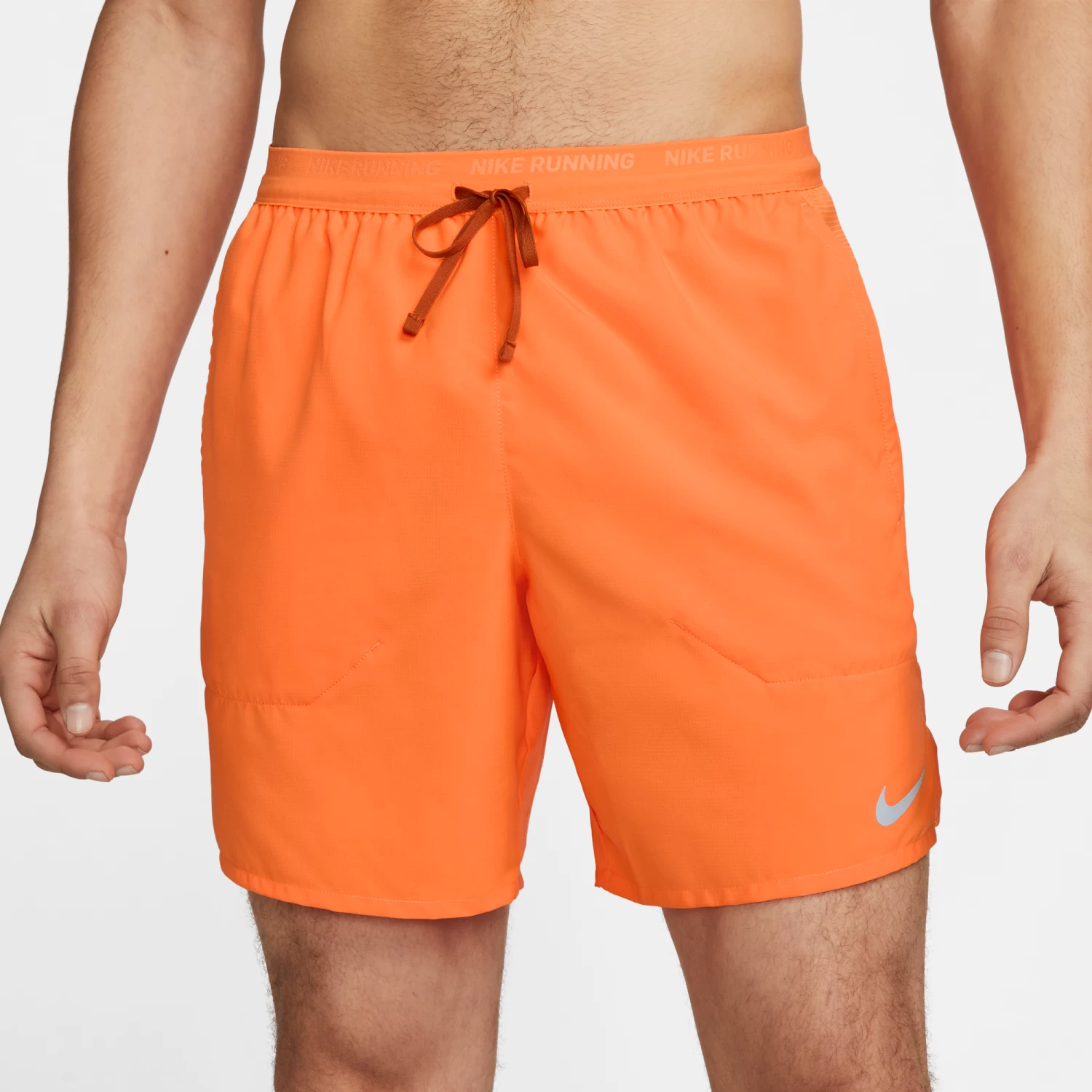 Nike Men's DRI-FIT Stride 7" Shorts (885 - Bright Mandarin/Reflective Silver) 4 Nike Men's DRI-FIT Stride 7" Shorts (885 - Bright Mandarin/Reflective Silver) - Image 2