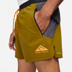 Nike Men's Trail Second Sunrise 5" Brief-Lined Shorts (368 - Olive Flak/Gridiron/Bright Mandarin) -Nike Store DV9311 368 D PREM 2000