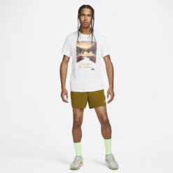 Nike Men's Trail Second Sunrise 5" Brief-Lined Shorts (368 - Olive Flak/Gridiron/Bright Mandarin) -Nike Store DV9311 368 G PREM 2000