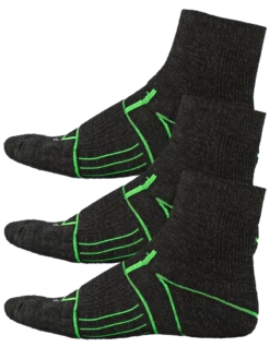 Unisex ISW Isolwool Trail Cuff 3-pair Pack (Charcoal)