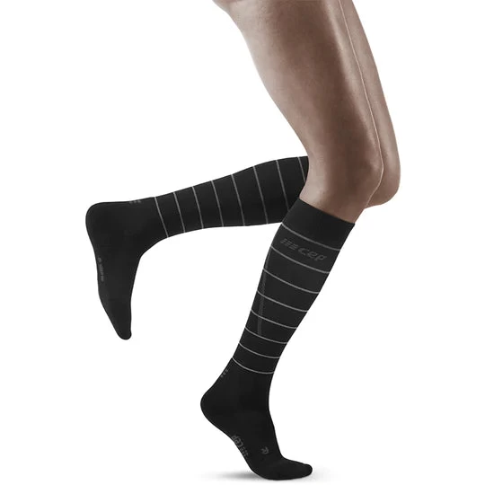 CEP Women's Reflective Compression Tall Socks (Black) 3 CEP Women's Reflective Compression Tall Socks (Black)