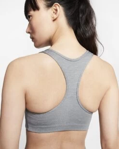 Nike Women’s Swoosh Medium-Support Padded Bra (084 - Smoke Grey/Pure/Black) -Nike Store dri fit swoosh womens medium support 1 piece pad sports bra sNSkxf 2