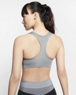 Nike Women’s Swoosh Medium-Support Padded Bra (084 - Smoke Grey/Pure/Black) -Nike Store dri fit swoosh womens medium support 1 piece pad sports bra sNSkxf 3