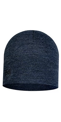 Buff Midweight Merino Wool Hat Night Blue Melange