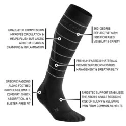 CEP Men's Reflective Compression Tall Socks (Black) -Nike Store reflective tall sock black 5 540x 224a6613 10d4 4dd9 9ef8 7ef4437a65d8